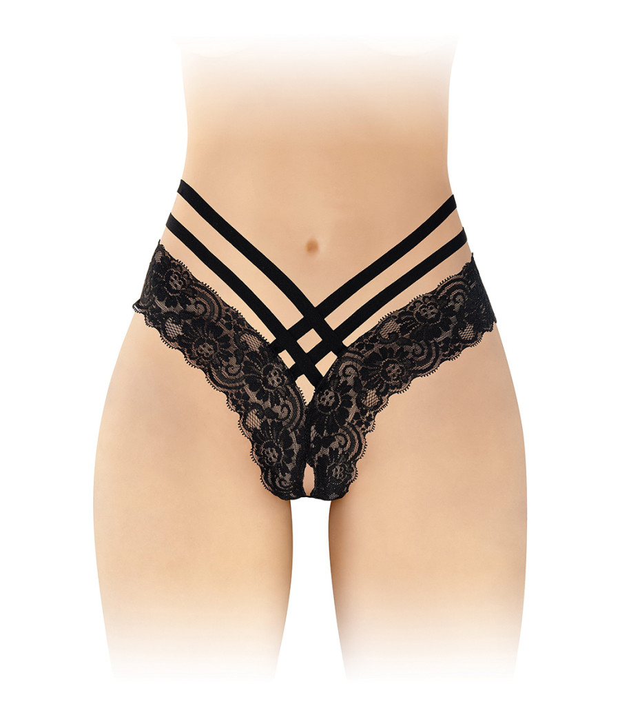 Tanga ouvert Anne - noir