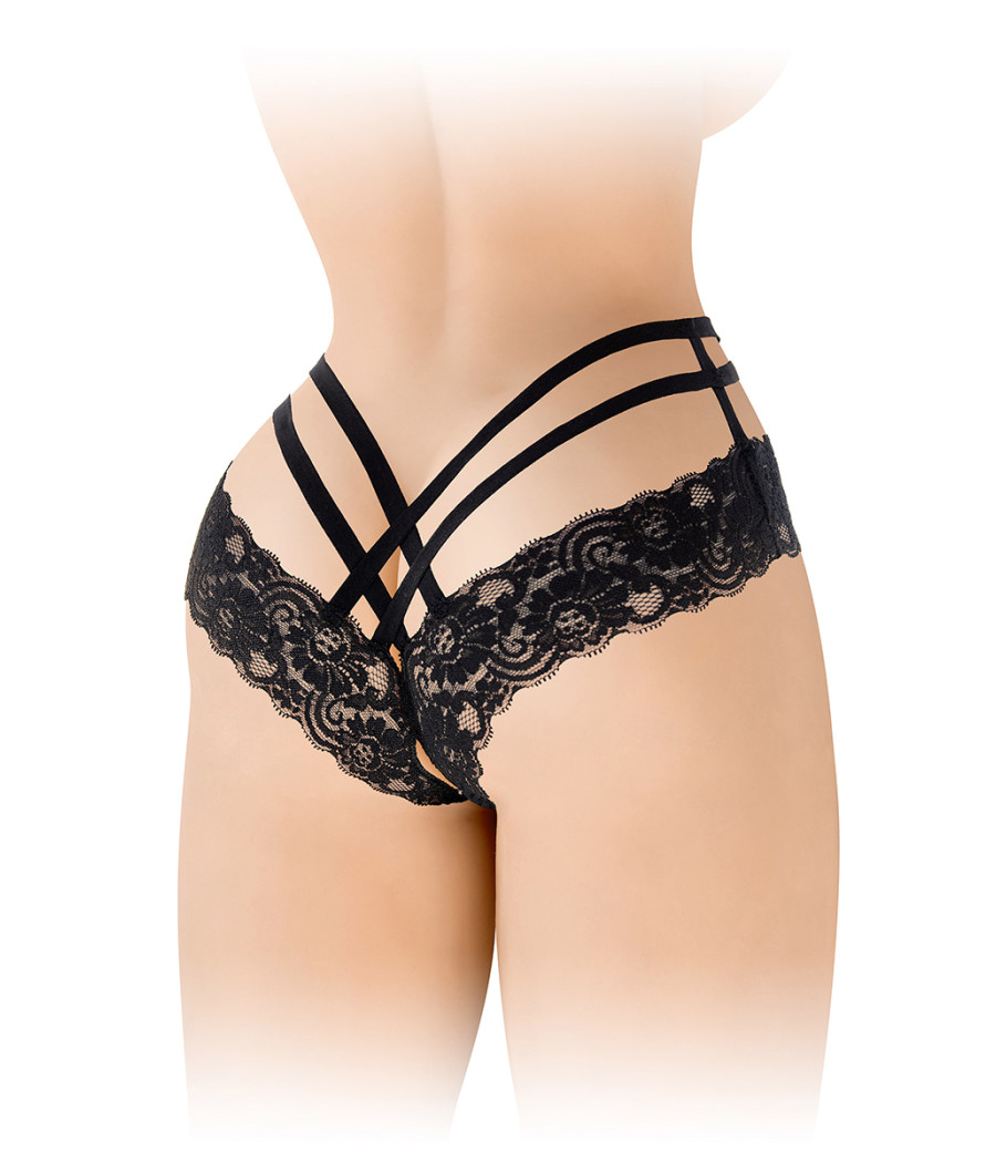 Tanga ouvert Anne - noir