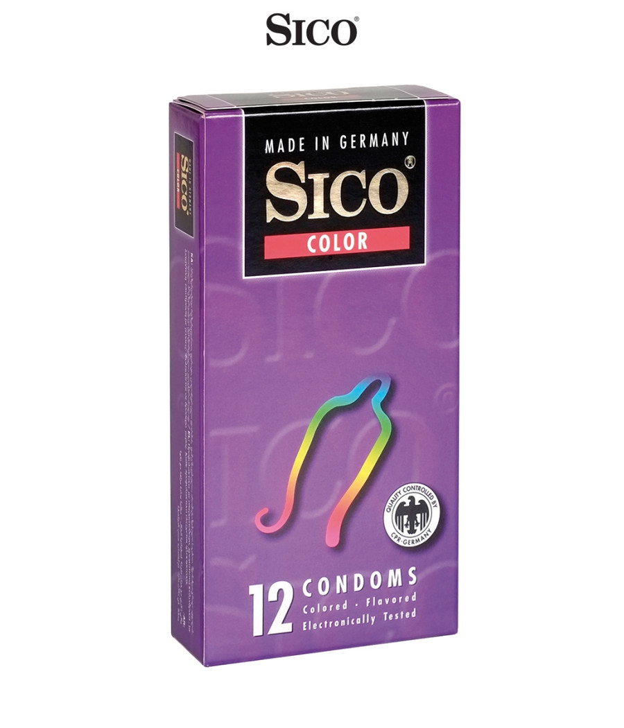 12 préservatifs Sico COLOUR