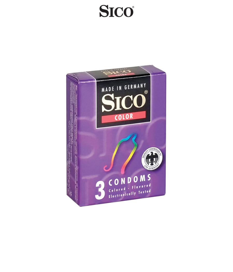 3 préservatifs Sico COLOUR