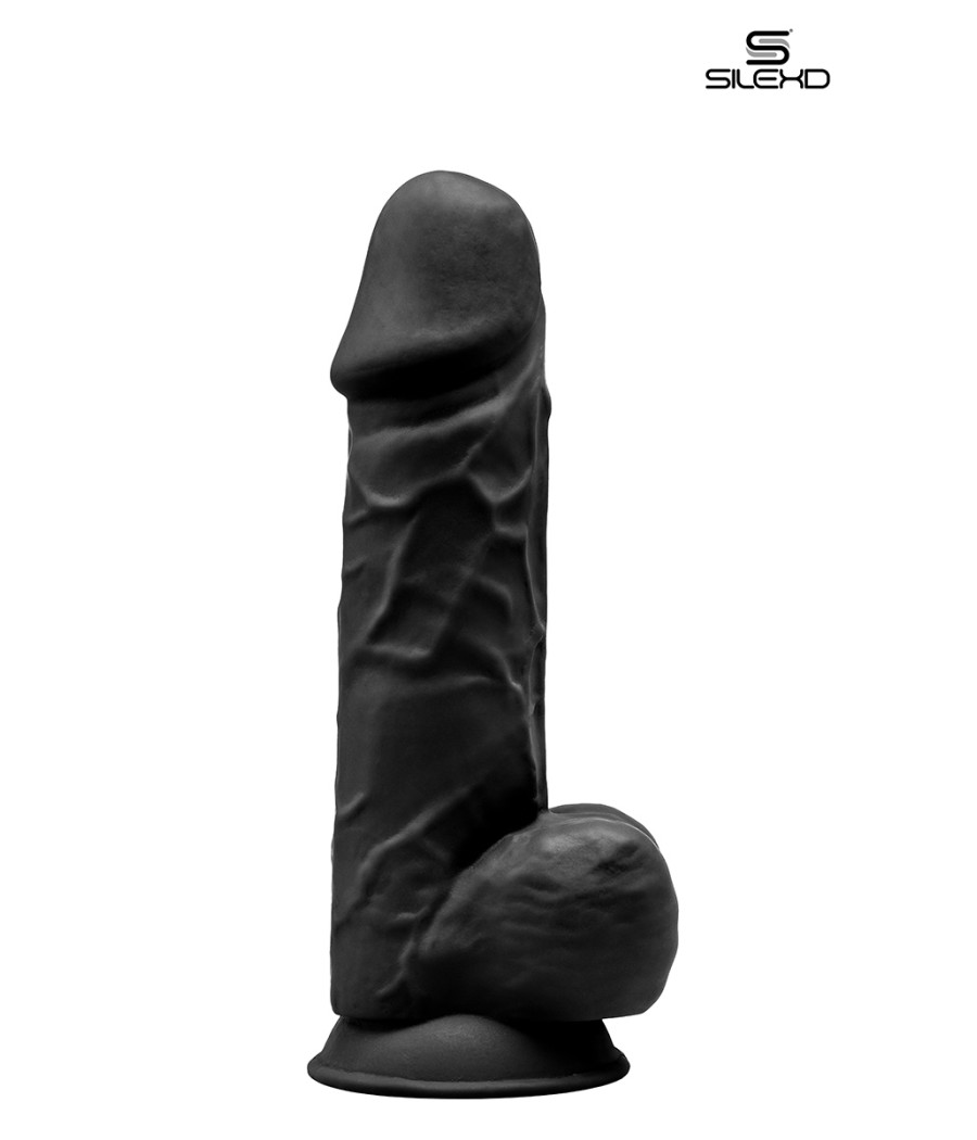 Gode double densité noir 21,5 cm - Modèle 4