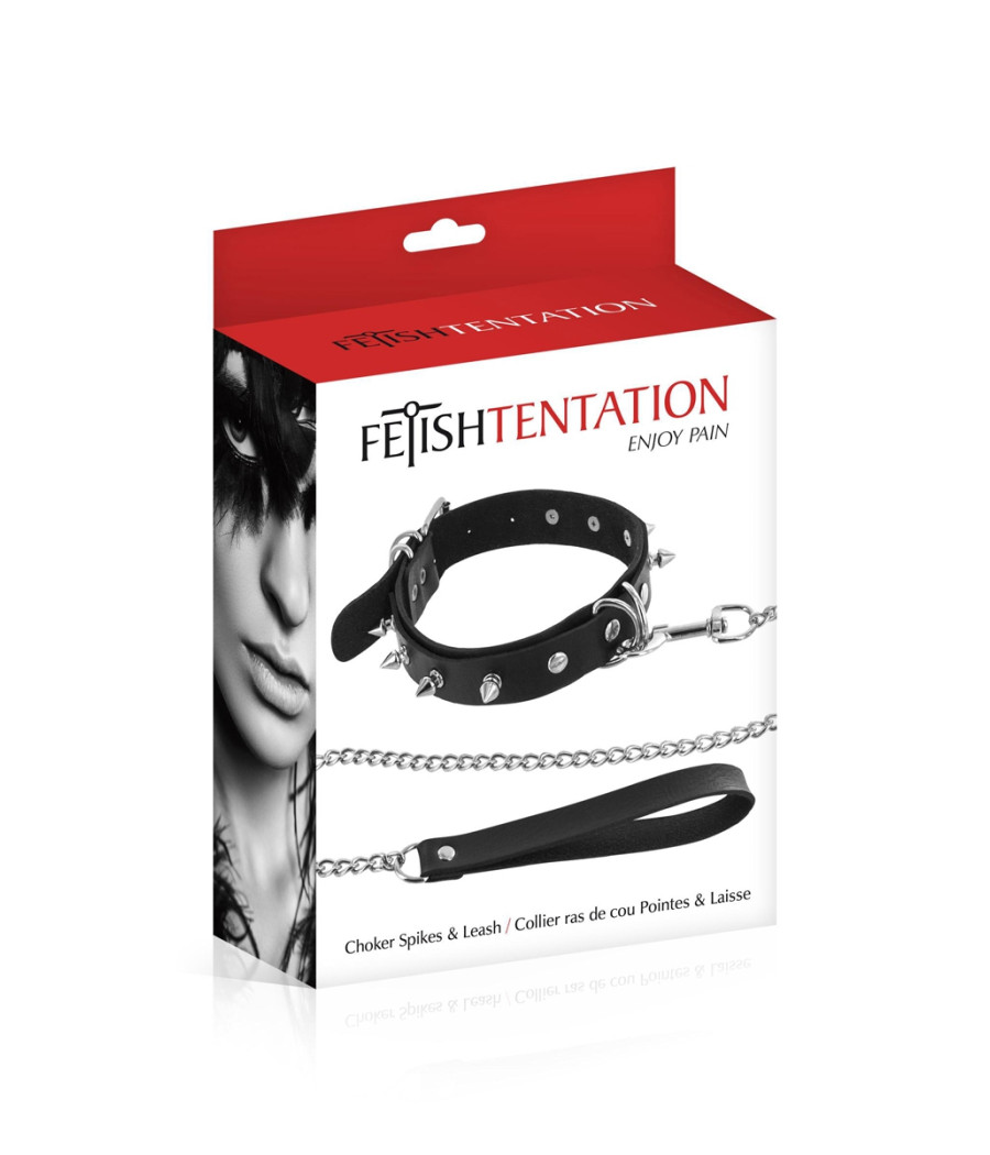 Collier à pointes & laisse - Fetish Tentation