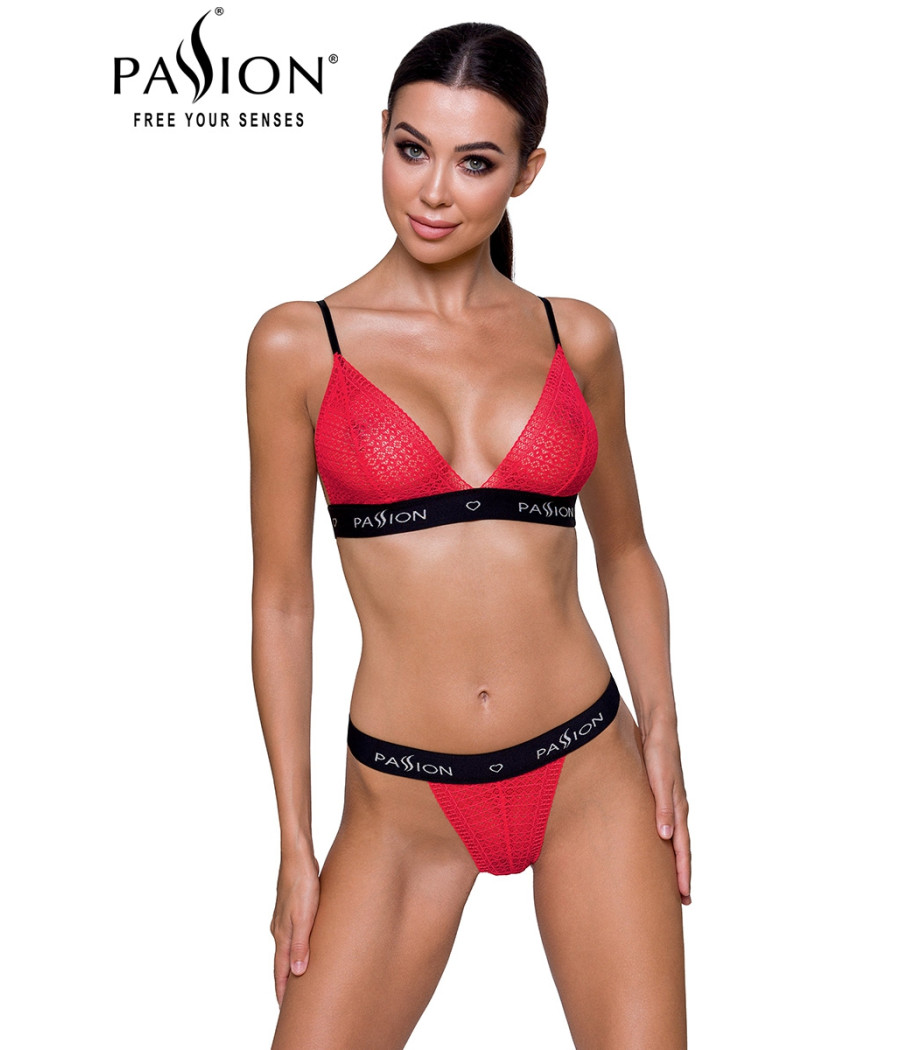 Ensemble lingerie Glamis - Rouge et noir