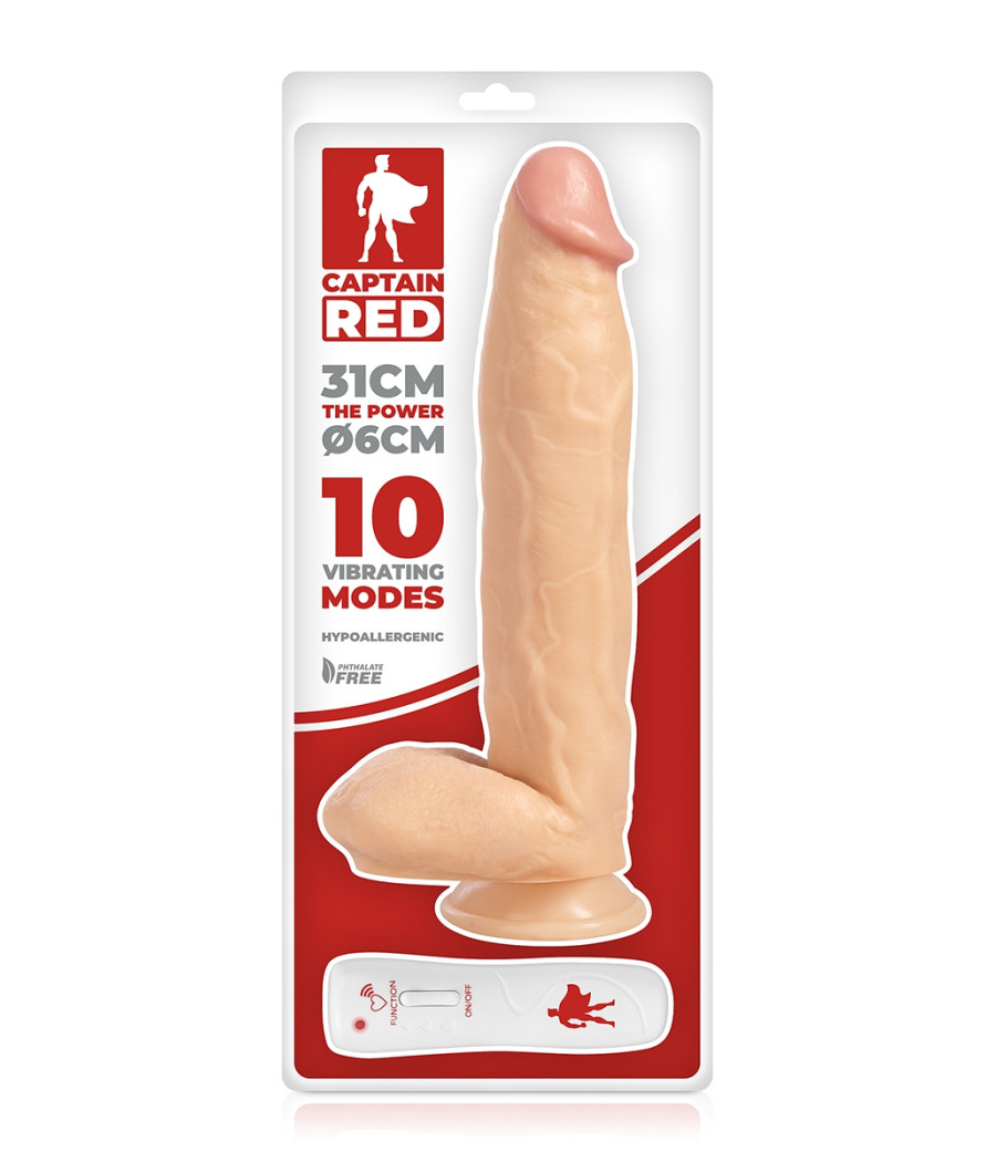 Vibro XXL The Power 31 x 6 cm - Captain Red