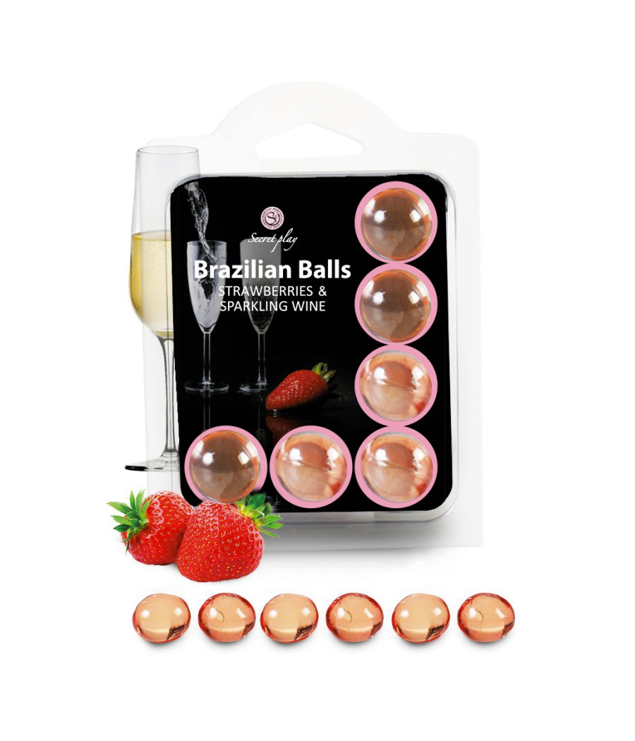 6 Brazilian Balls - fraise & champagne