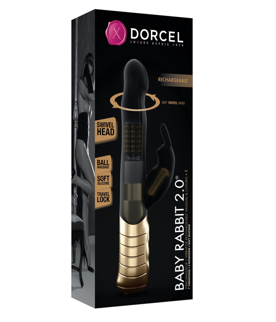 Vibro rechargeable Baby Rabbit noir 2.0 - Dorcel