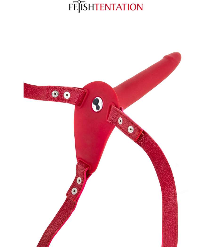 Gode ceinture rouge vibrant Fetish Tentation