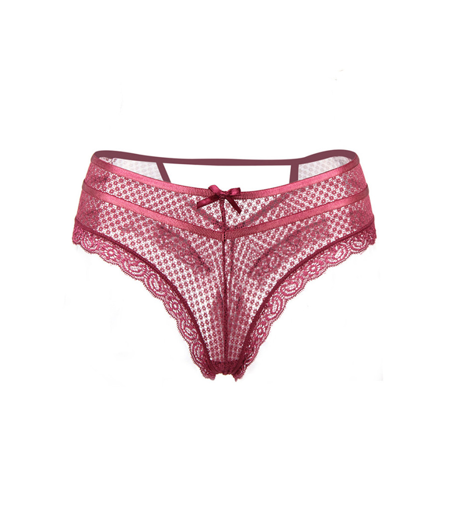 Tanga bordeaux dentelle - Paris Hollywood