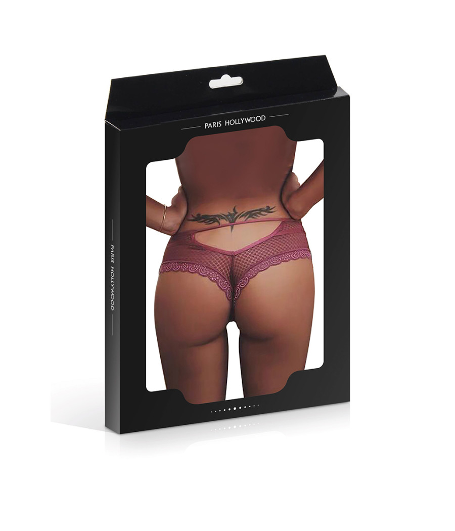 Tanga bordeaux dentelle - Paris Hollywood