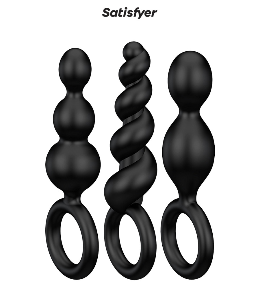 Set de 3 plugs noirs Booty Call - Satisfyer