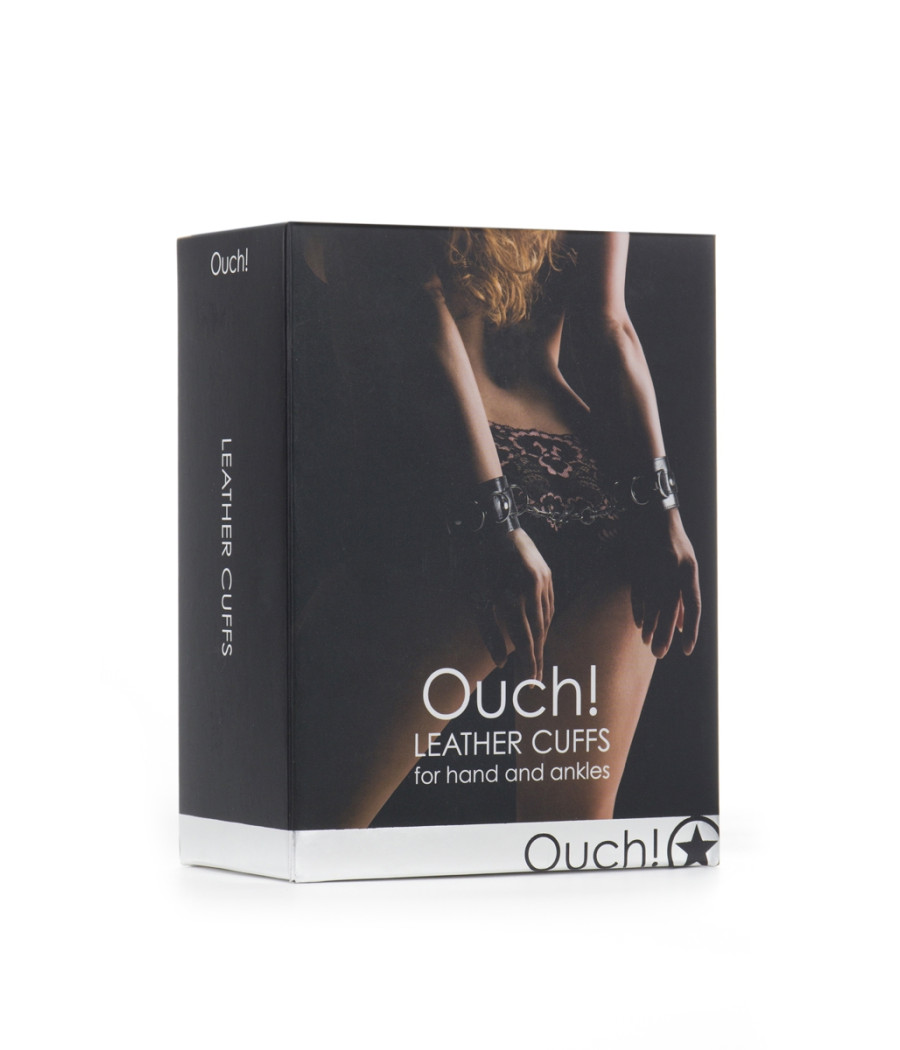 Menottes Premium en cuir noir - Ouch