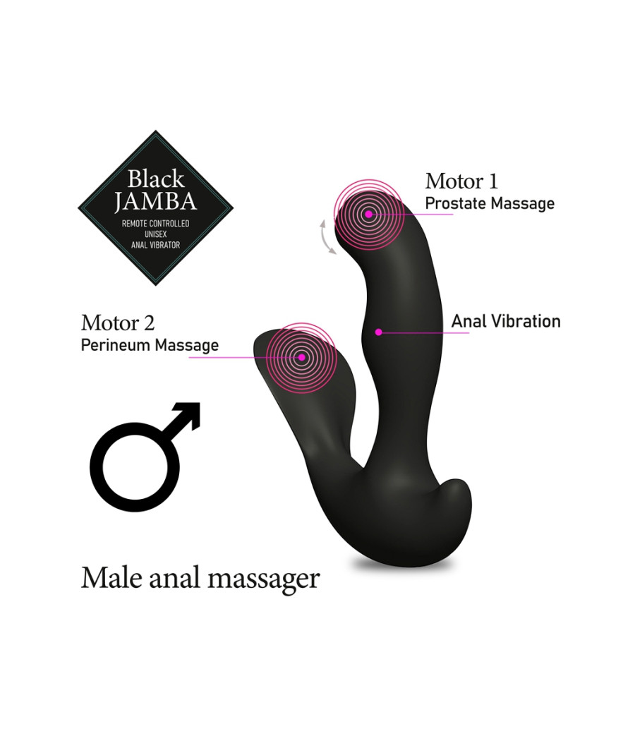 Stimulateur anal vibrant télécommandé unisexe - Black Jamba