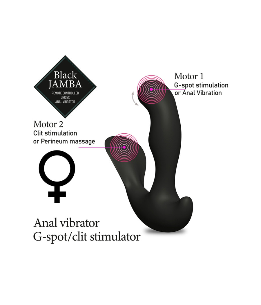 Stimulateur anal vibrant télécommandé unisexe - Black Jamba