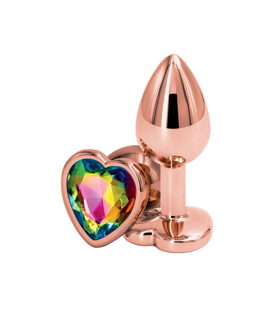 Plug anal aluminium coeur Rose Gold S - Rear Assets