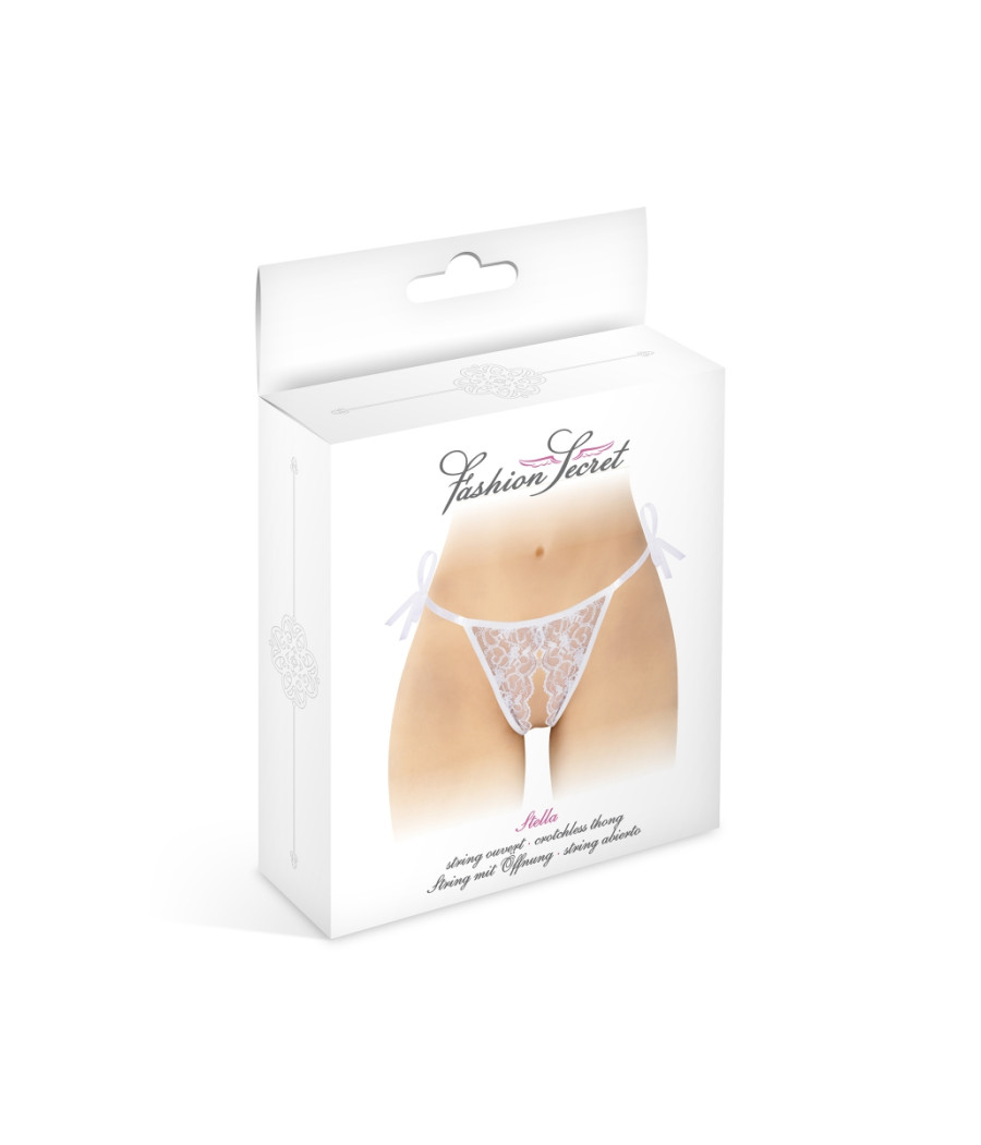 String blanc ouvert à nouer Stella - Fashion Secret