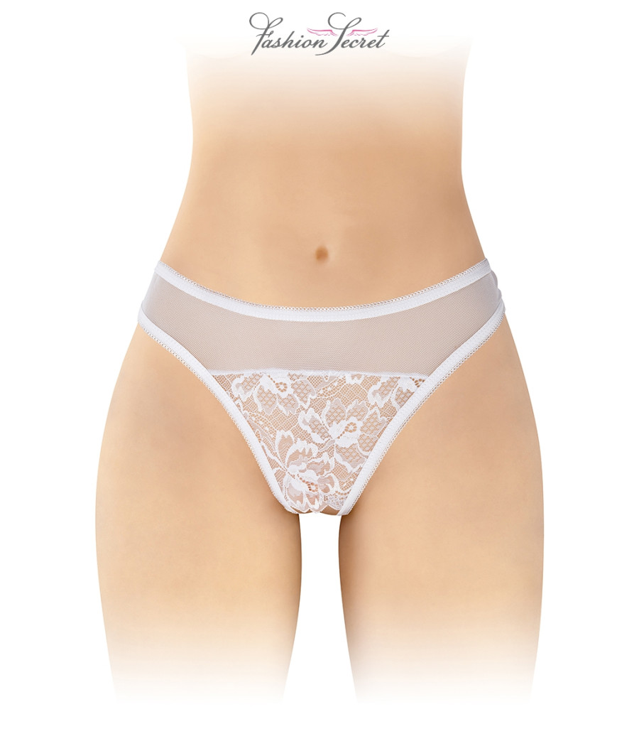 Tanga blanc ouvert Ava - Fashion Secret