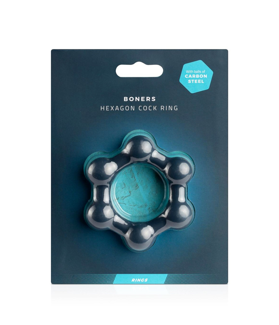 Cockring Hexagonal avec billes en acier - Boners