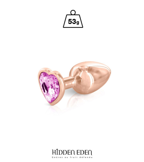 Plug bijou coeur aluminium rose gold S - Hidden Eden