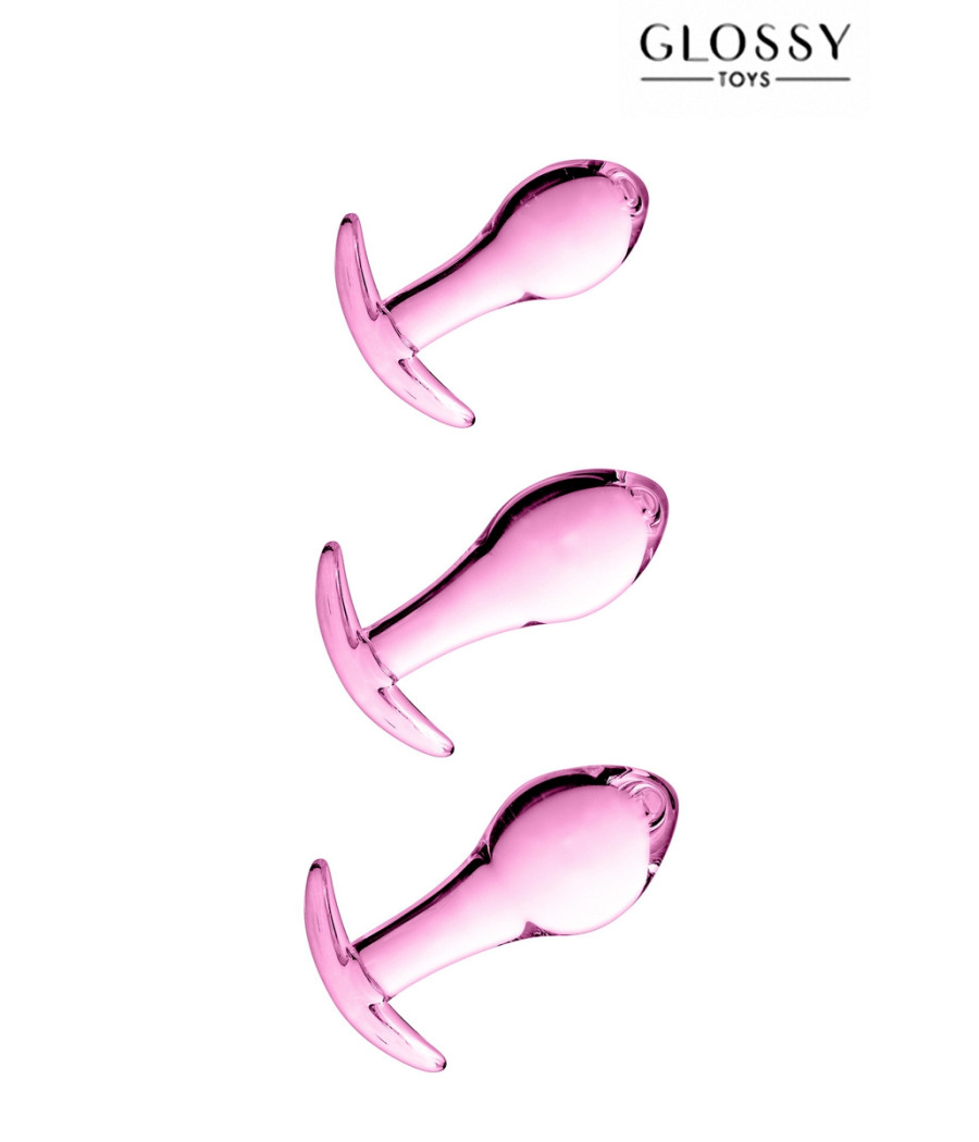 Set 3 plugs anal en verre Glossy Toys n° 17 Pink