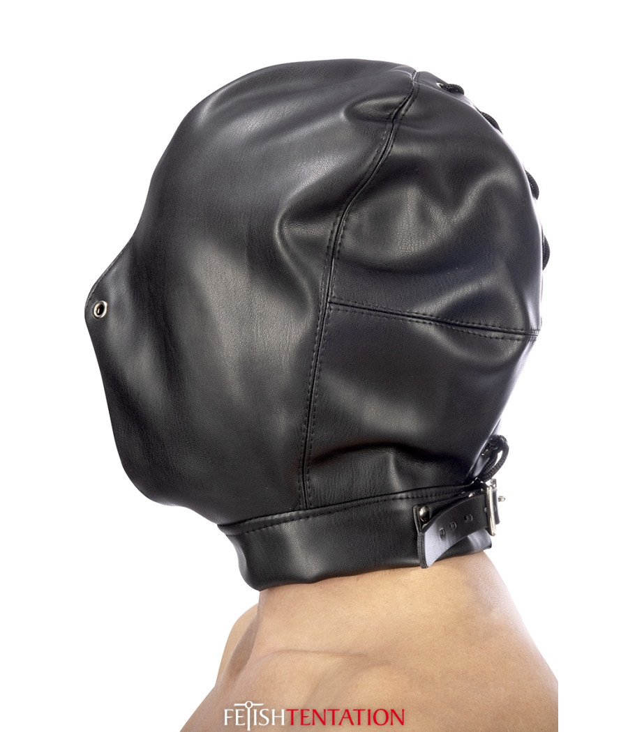 Cagoule BDSM fermée simili cuir - Fetish Tentation