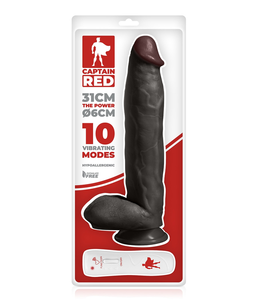 Vibro XXL The Power Black 31 x 6 cm - Captain Red