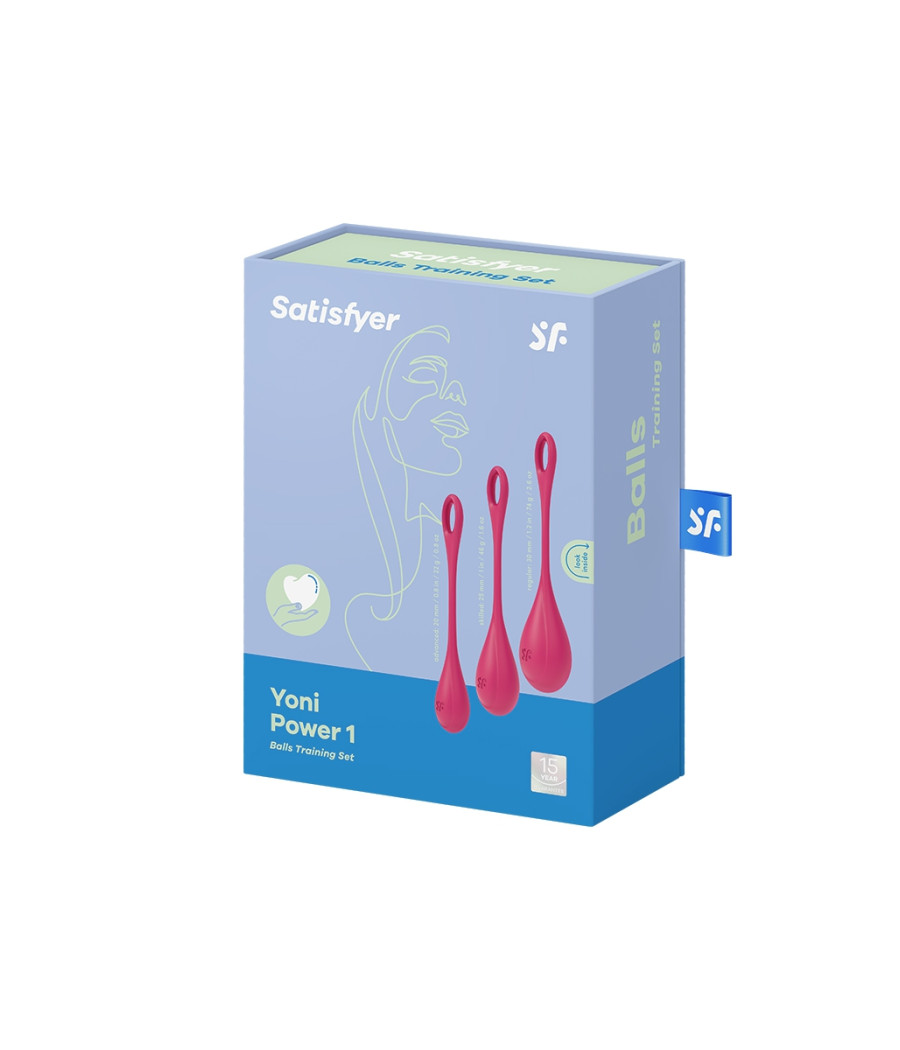 Kit d'entrainement pelvien Yoni Power 1 Rouge - Satisfyer