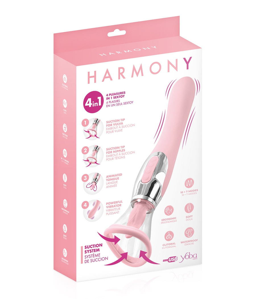 Stimulateur 4 en 1 Harmony rose - Yoba