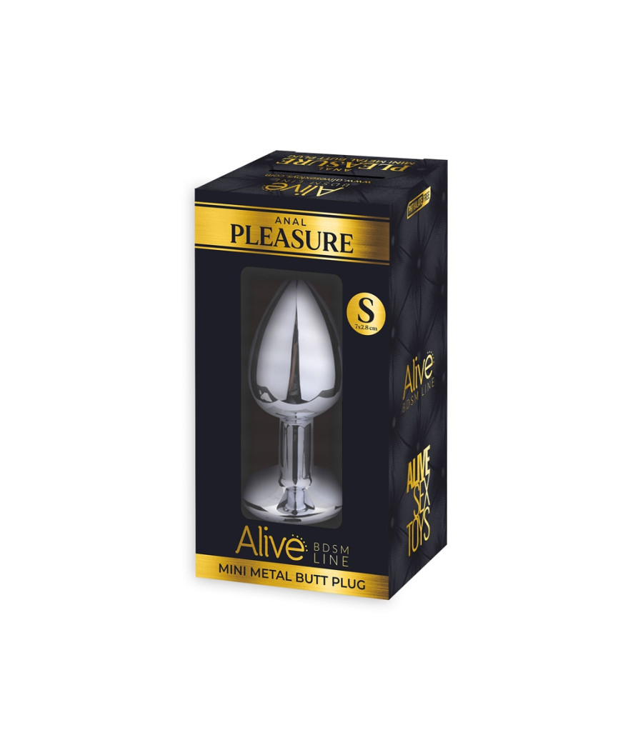 Plug métal bijou transparent S - Alive