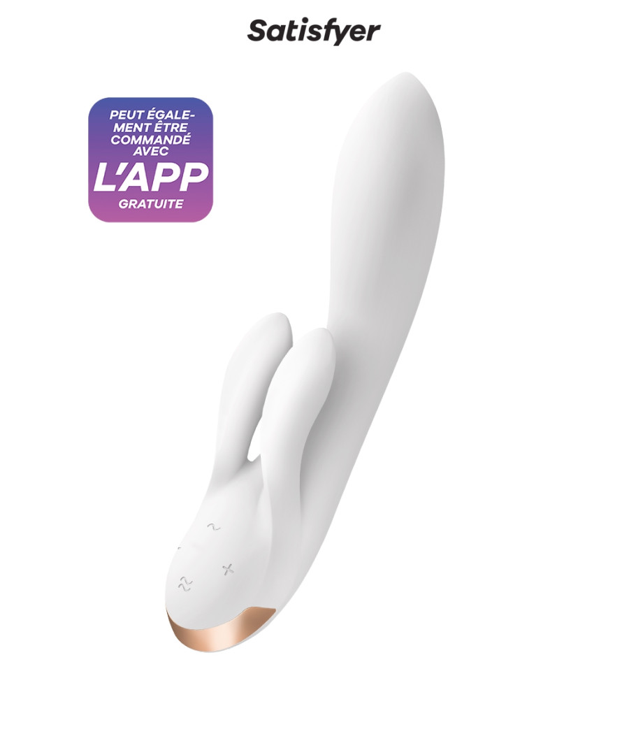 Vibro Rabbit connecté Double Flex blanc - Satisfyer