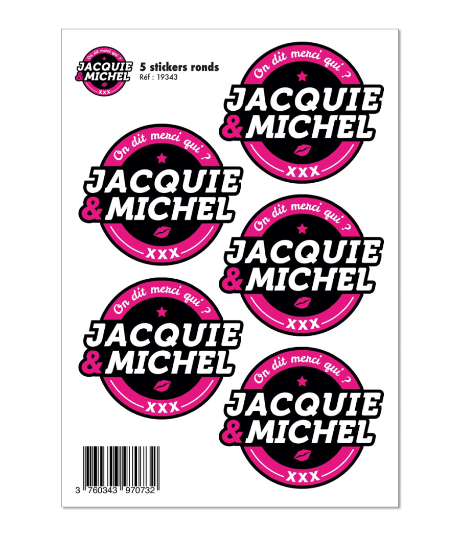 5 stickers J&M noir logo rond