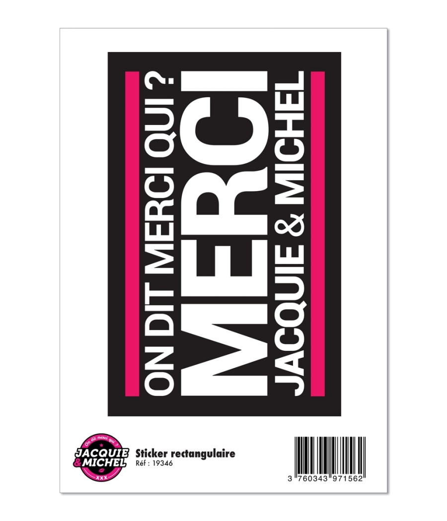 Grand sticker J&M rectangle noir