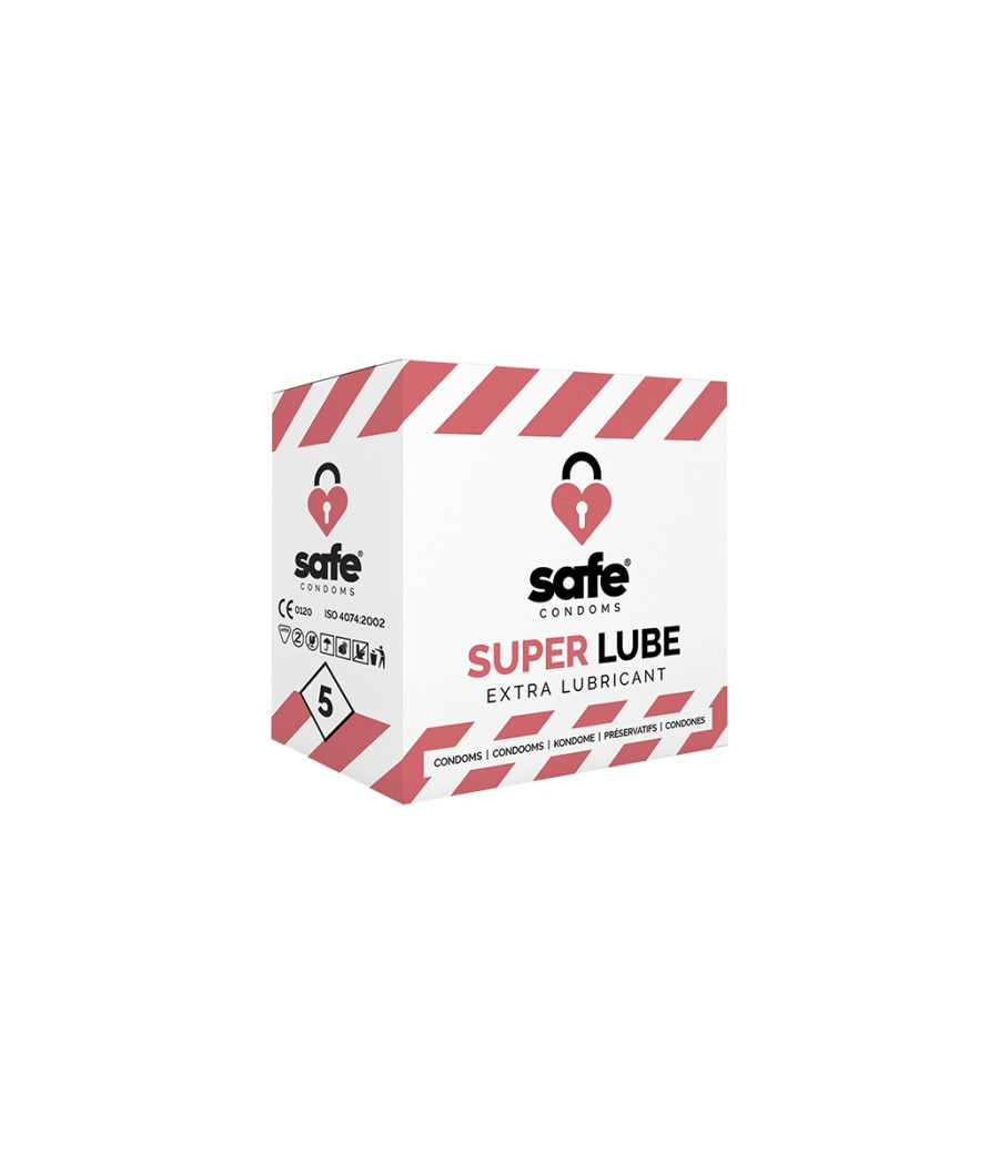 5 préservatifs Safe Super Lube