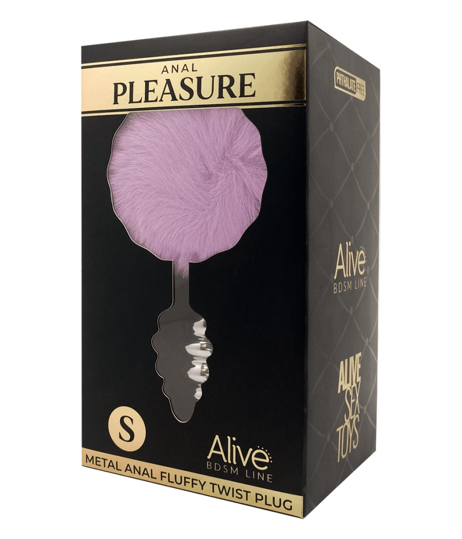 Plug métal Fluffy Twist S mauve - Alive