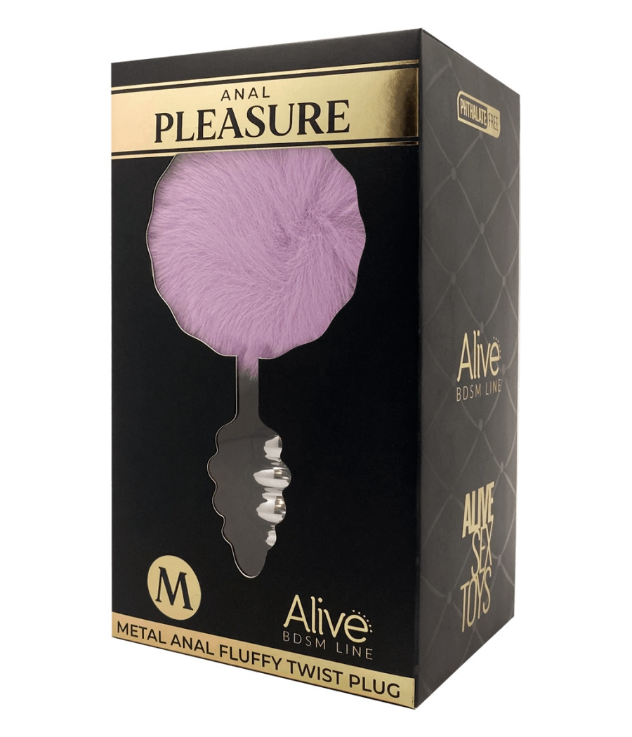 Plug métal Fluffy Twist M mauve - Alive