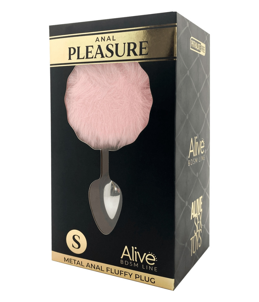 Plug métal Fluffy S rose - Alive