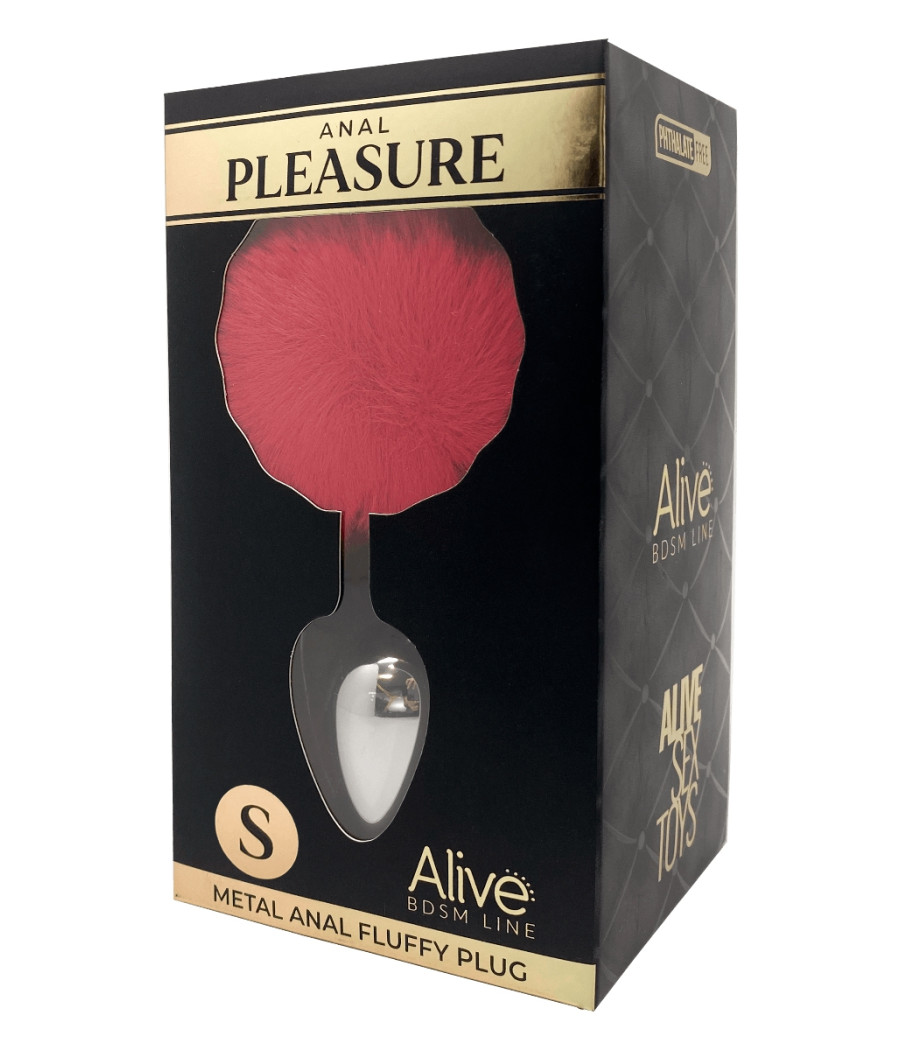 Plug métal Fluffy S rouge - Alive