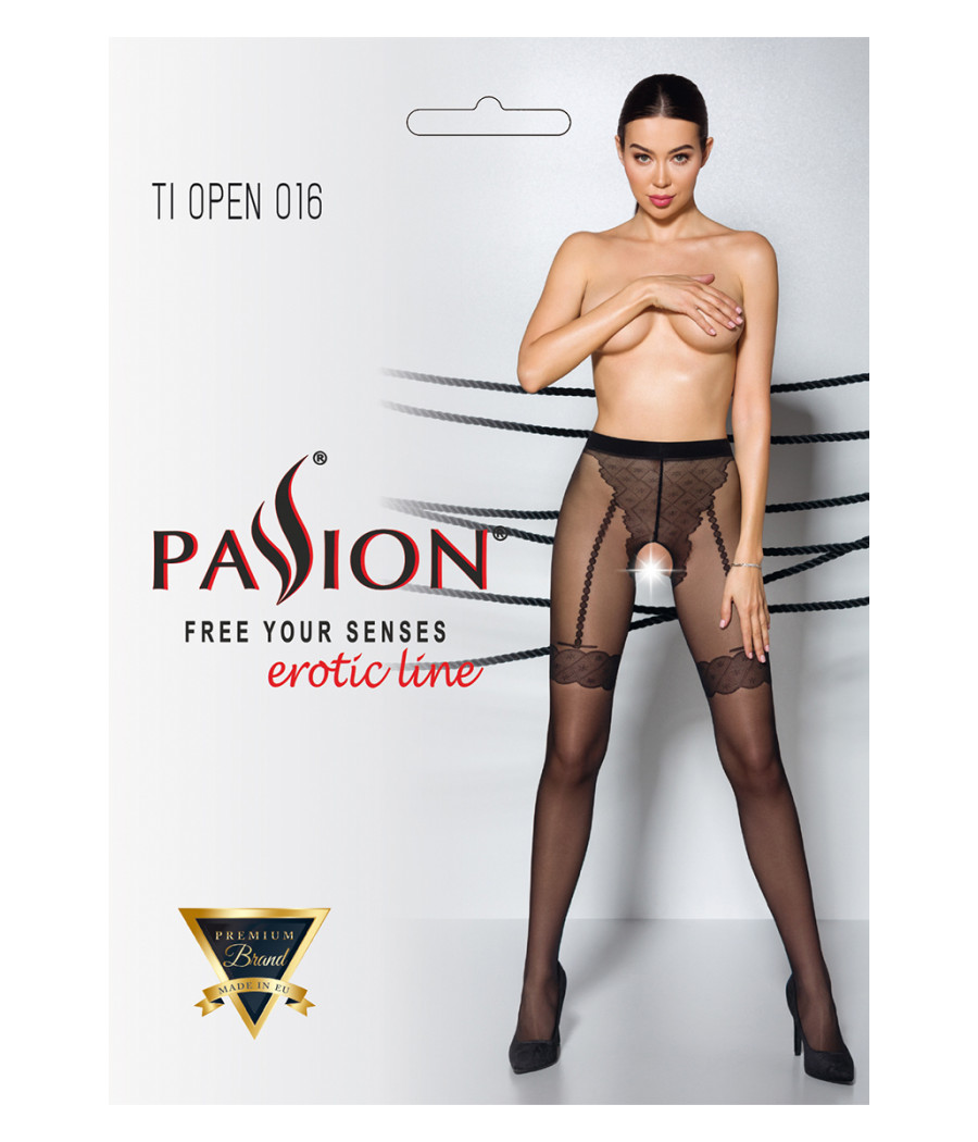 Collants ouverts TI016 20 deniers - noir