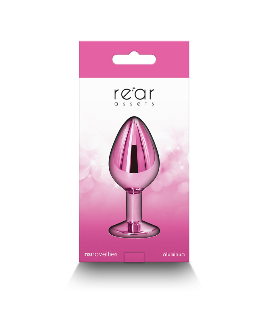 Plug bijou aluminium chromé rose M