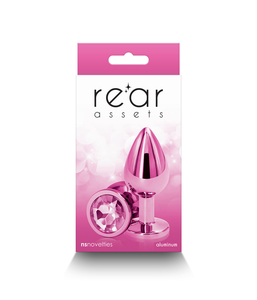 Plug bijou aluminium chromé rose M