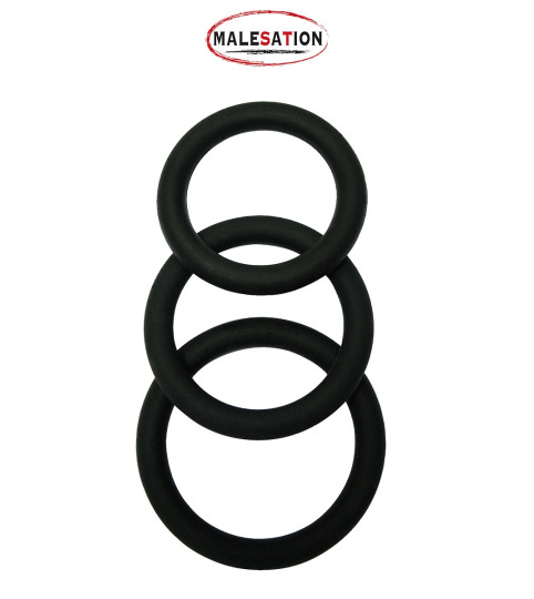 Set 3 CockRings silicone - Malesation