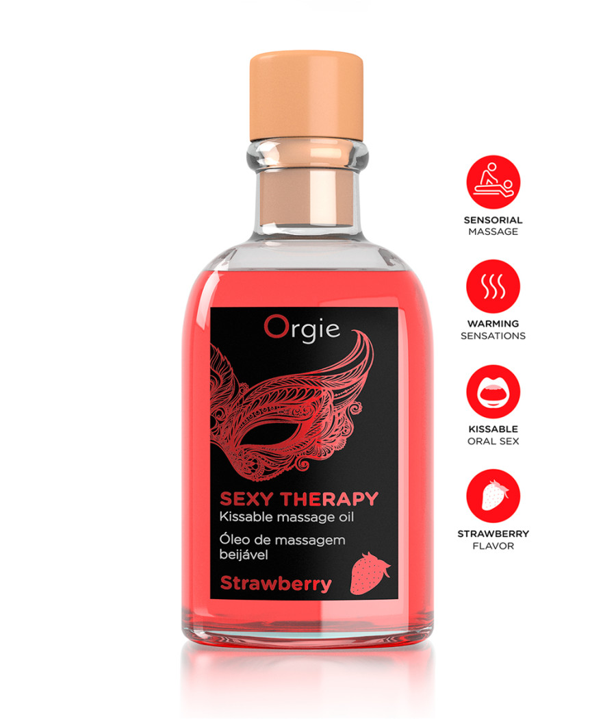 Huile de massage embrassable Sexy Therapy fraise